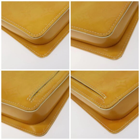 LOUIS VUITTON Monogram Vernis Motto Pouch Lime Yellow - Picture 16 of 16